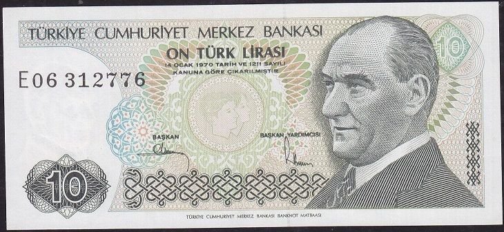 7.Emisyon 2.Tertip 10 Lira E06 312776 Çilaltı