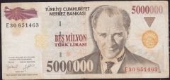 7.Emisyon 5 000 000 Lira E30 851463 Çok Temiz
