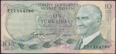 6.EMİSYON 1.TERTİP 10 LİRA E77 164280 ÇOK TEMİZ