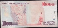 7.Emisyon 10 000 000 Lira B73 362947 Çok Temiz+