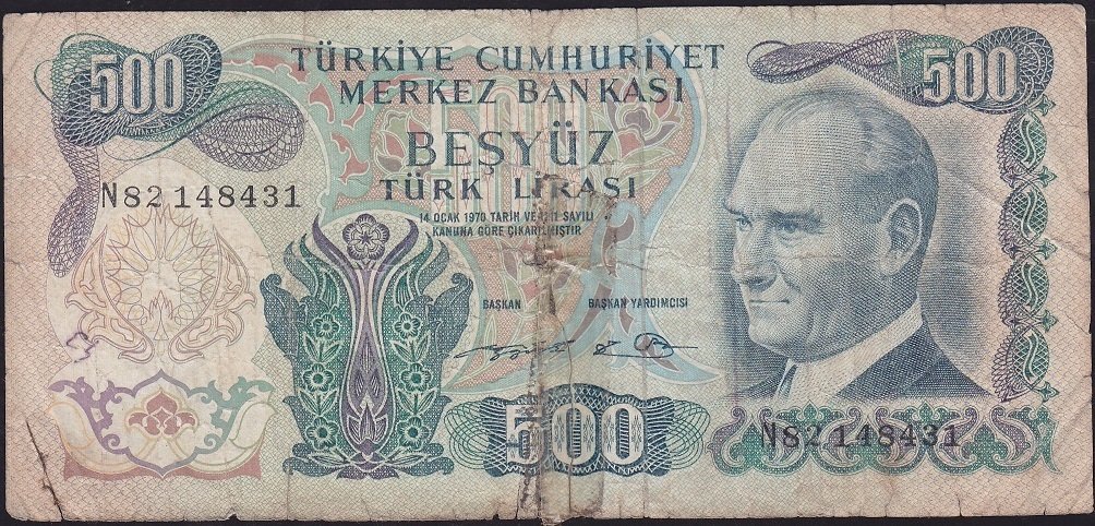 6.Emisyon 2.Tertip 500 Lira N82 148431 Haliyle