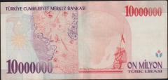 7.Emisyon 10 000 000 Lira D15 099046 Çok Temiz+