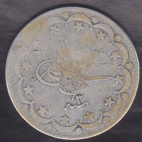 1293 / 3 ABDULHAMİT 20 KURUŞ GÜMÜŞ