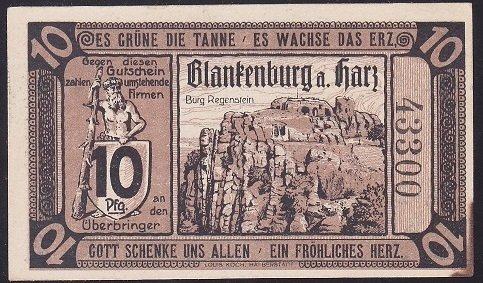 ALMANYA 10 PFENNİNG NOTGELD 1920 ÇİLALTI