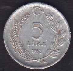 1982 Yılı 5 Lira