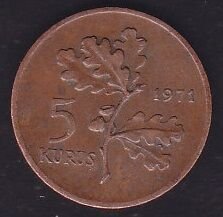 1971 Yılı 5 Kuruş