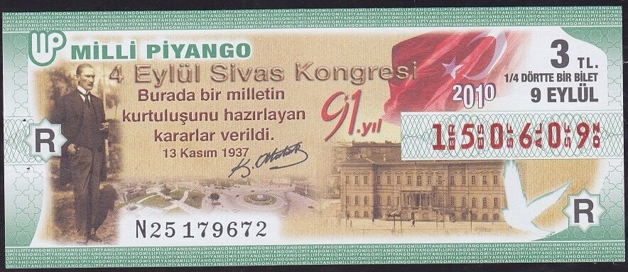 2010 9 Eylül Çeyrek Bilet - R Serisi