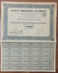 Hisse Senedi - CLAİRAUT 1932 ( 40 X 31,5 cm )