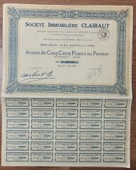 Hisse Senedi - CLAİRAUT 1932 ( 40 X 31,5 cm )
