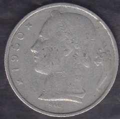 Belçika 5 Frank 1950
