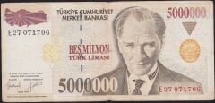 7.Emisyon 5 000 000 Lira E27 071706 Çok Temiz