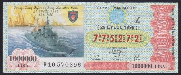 1999 29 EYLÜL YARIM BİLET