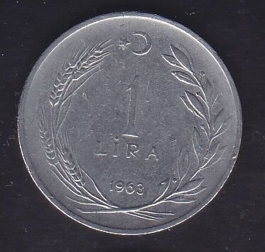 1963 Yılı 1 Lira Ters