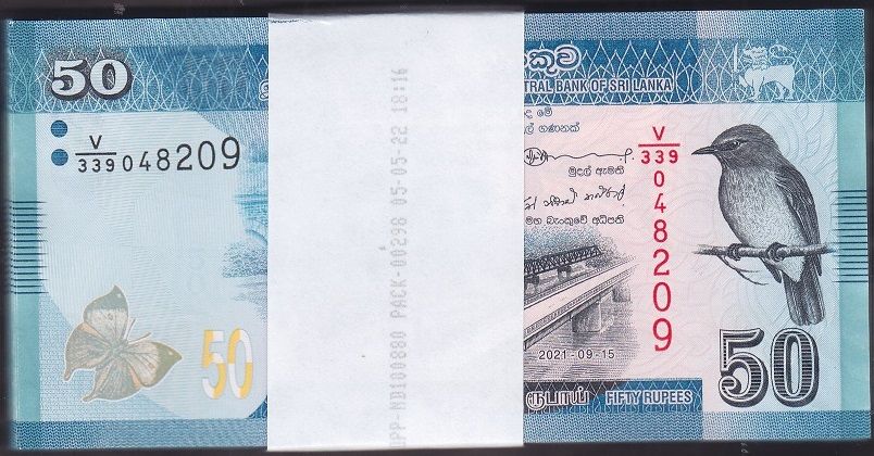 Sri Lanka 50 Rupi 2021 Deste (100 Adet) Çil