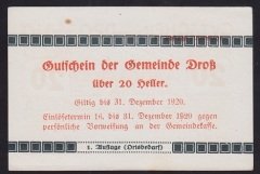 AVUSTURYA 20 HELLER NOTGELD 1920 ÇİL