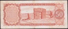 Bolivya 50 Bolivianos 1962 Çok Temiz + Pick162a