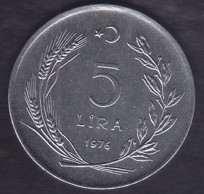 1976 YILI 5 LİRA 1976 FAO ÇİL