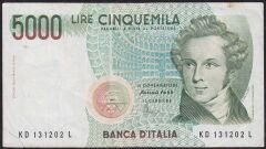 İtalya 5000 Lire 1985 Haliyle
