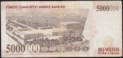 7.Emisyon 5 000 000 Lira E26 521218 Çok Temiz