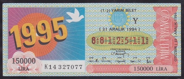 1994 31 ARALIK YARIM BİLET Y SERİSİ