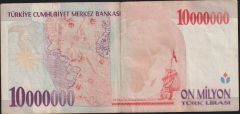 7.Emisyon 10 000 000 Lira A18 365227 Çok Temiz+