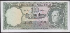 5.Emisyon 6.Tertip 100 Lira D82 042373 Çok Çok Temiz
