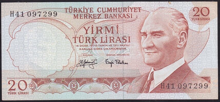 6.Emisyon 3.Tertip 20 Lira H41 097299 Çilaltı