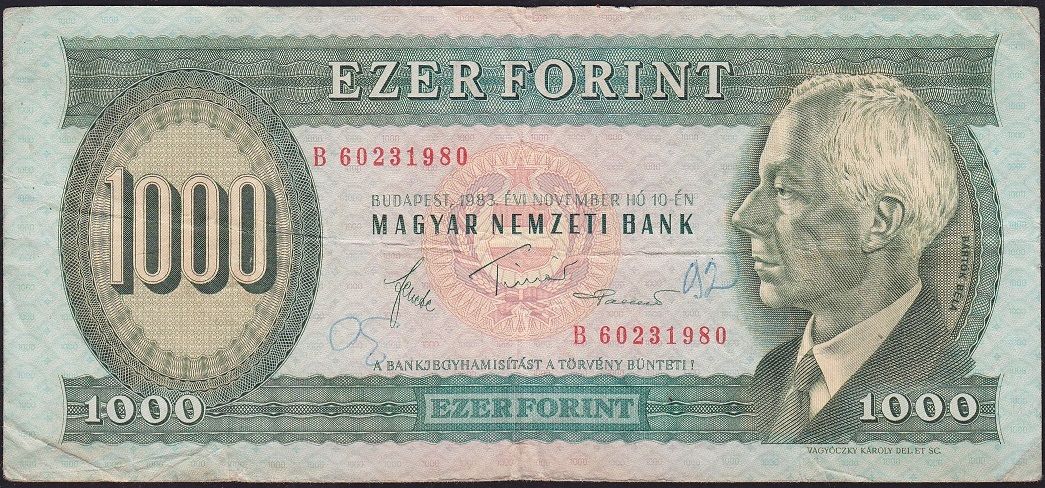 Macaristan 1000 Forint 1983 Çok Temiz Pick 173b