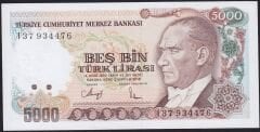 7.Emisyon 4.Tertip 5000 Lira I37 934476 Çil