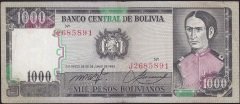 Bolivya 1000 Bolivianos 1982 Çok Temiz Pick167a