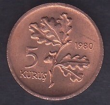 1980 YILI 5 KURUŞ FAO ÇİLALTI ÇİL BALIKÇILIK