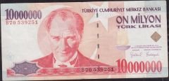 7.Emisyon 10 000 000 Lira B70 539251 Çok Temiz
