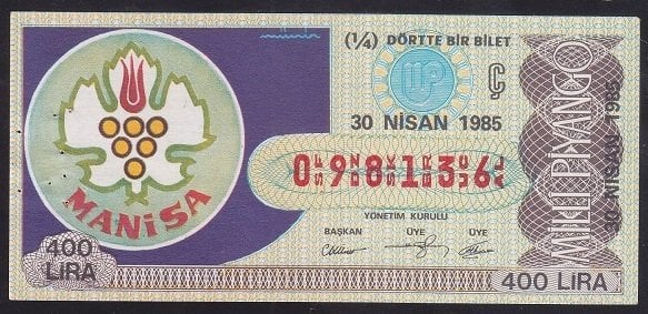 1985 30 NİSAN ÇEYREK BİLET Ç SERİSİ