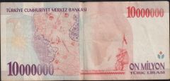 7.Emisyon 10 000 000 Lira A19 659068 Temiz+