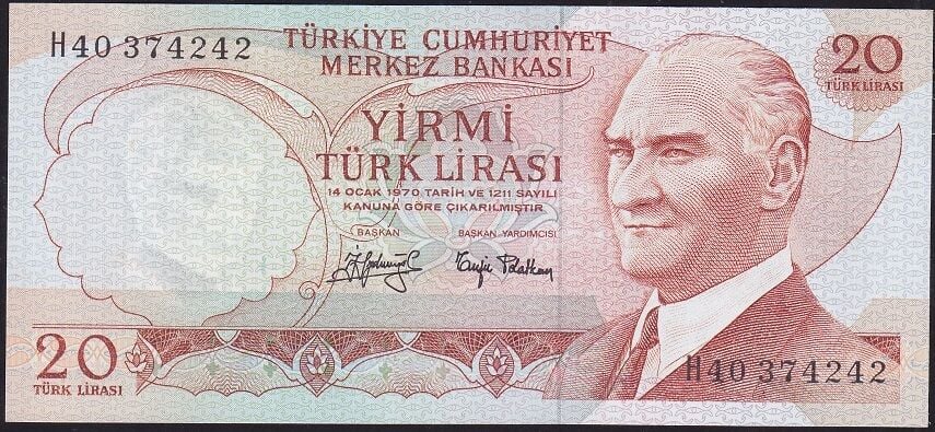 6.Emisyon 3.Tertip 20 Lira H40 374242 Çil