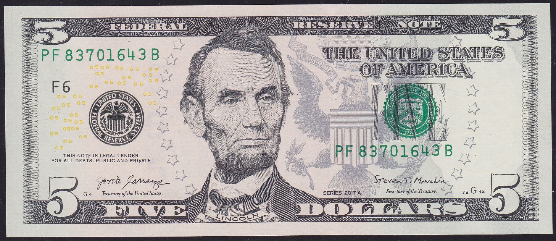 Amerika 5 Dolar 2017 Çilaltı