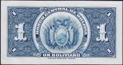 Bolivya 1 Boliviano 1928 Çilaltı Çil Pick 119