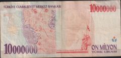 7.Emisyon 10 000 000 Lira A20 329683 Çok Temiz