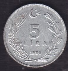 1986 Yılı 5 Lira