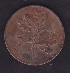 1970 Yılı 5 Kuruş