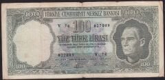 5.Emisyon 5.Tertip 100 Lira V74 027809 Çok Temiz