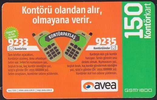 Avea Hazır Kart 150 Kontör 2010