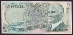 6.EMİSYON 2.TERTİP 10 LİRA J21 351795 ÇİLALTI