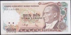 7.Emisyon 4.Tertip 5000 Lira I16 143456 Ççt Çilaltı