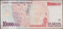 7.Emisyon 10 000 000 Lira B68 600999 Çok Temiz