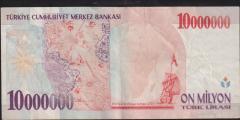 7.Emisyon 10 000 000 Lira D09 841119 Çok Temiz+
