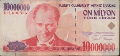 7.Emisyon 10 000 000 Lira A21 608835 Haliyle