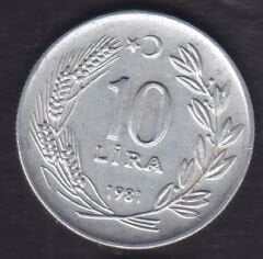 1981 Yılı 10 Lira
