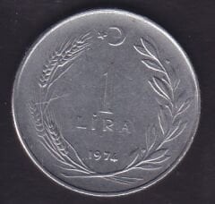 1974 Yılı 1 Lira Düz