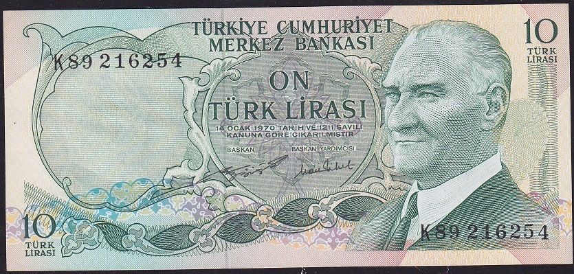6.Emisyon 2.Tertip 10 Lira K89 216254 Çilaltı